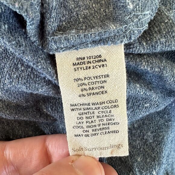 Soft Surroundings Button Accent Sweater Marbled Blue Medium - Picture 9 of 9